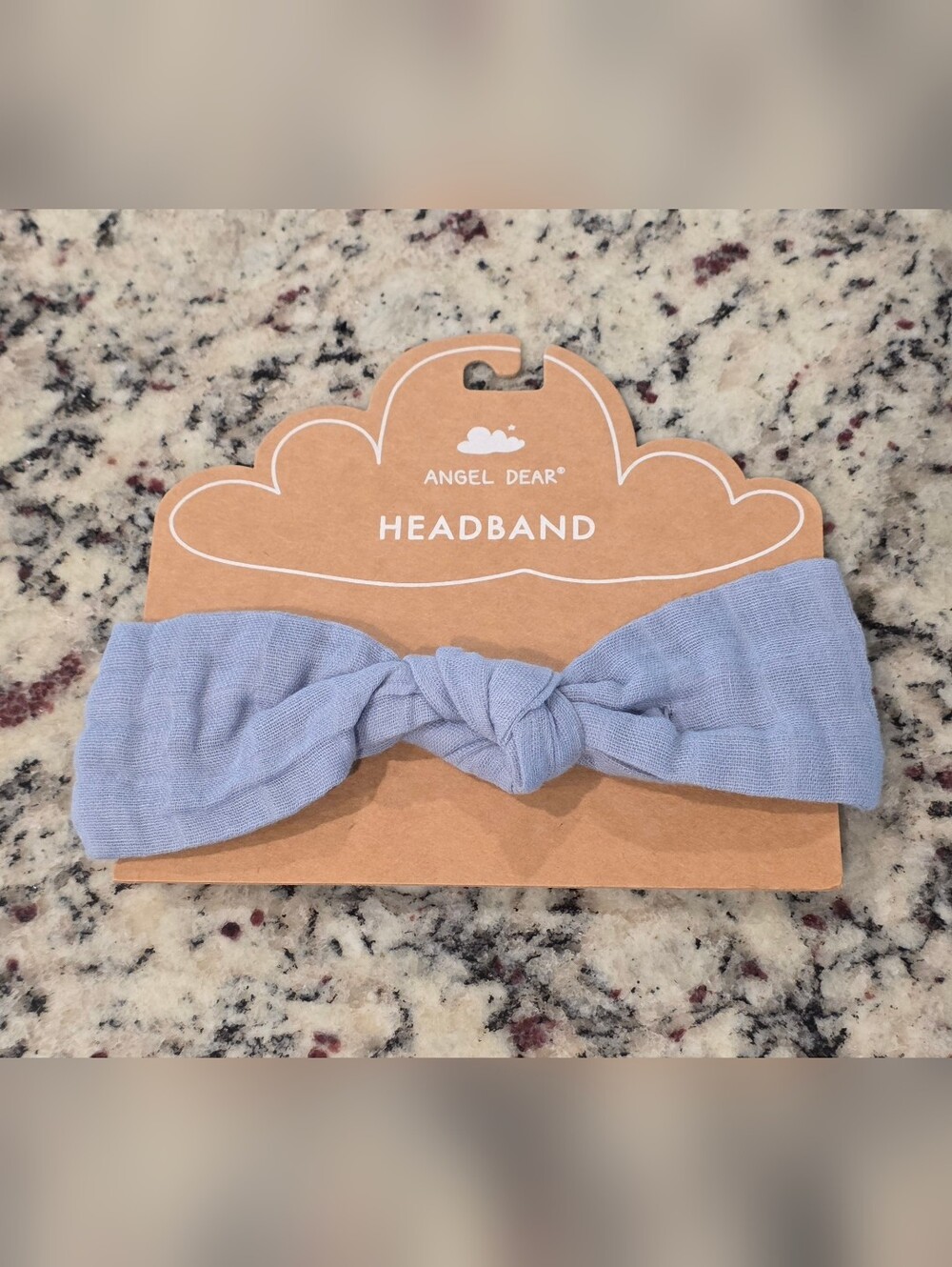 Angel Dear Blue Chambray Knotted Baby Headband One Size NWT